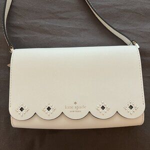 Kate Spade New York Magnolia Street Eyelet Addison Crossbody White